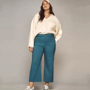 Anthropologie The Colette Magic Fabric Crop Wide-Leg Pants by Maeve Petite